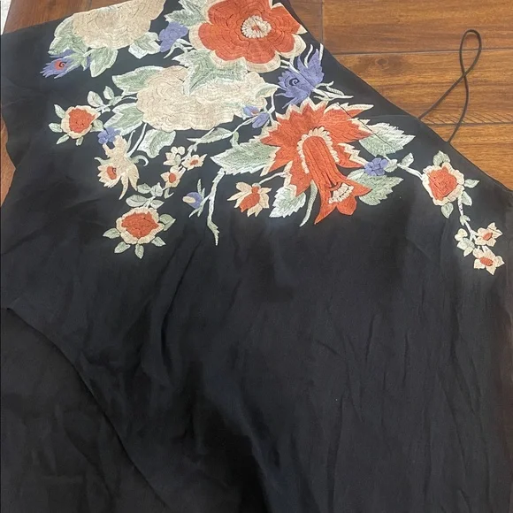 Free People embroidered one shoulder asymmetrical floral sheer beach top small - Picture 5 of 17